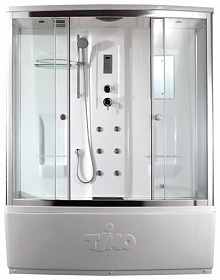 Душевая кабина 150х90х220 Timo Lux T-7750 прямоугольная прозр.дверки мат.хром проф. задн. стенки акрил верхн.душ, гм вертик.,ванна